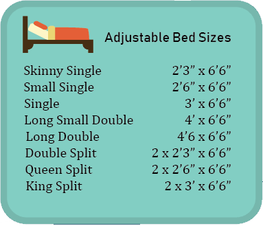 adjustable bed sizes